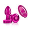 Cheeky Charms Powerful Vibrating Booty Metal Plug Pink Small with Remote