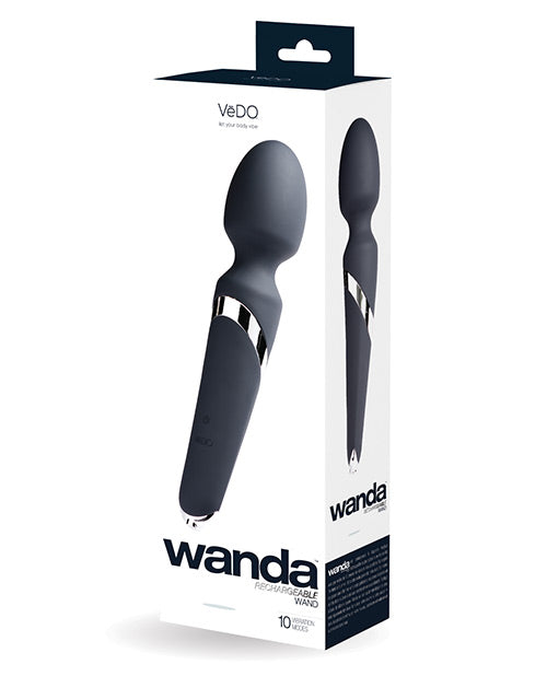 Vedo Vedo Wanda Rechargeable Massage Wand Vibe Just Black * at $59.99