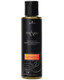 ME & YOU Pheromone Infused Luxury Massage Oil - Sugar & Citrus, 4.2 oz bottle with black label and citrus accents