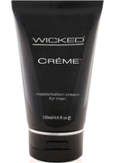 Wicked Creme Masturbation Cream For Men 4 Oz – sleek black tube front view