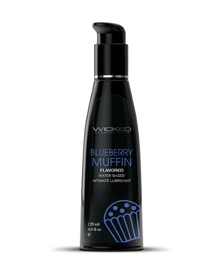 Wicked Lubes Wicked Aqua Blueberry Muffin Flavored Water Based Lubricant 4 Oz at $10.99