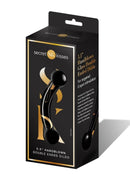 X-Gen Products Secret Kisses 5.5 inches Double Ended Glass Dildo Black and Gold at $29.99