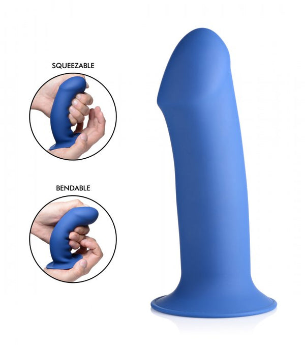 XR Brands Squeeze It Squeezable Thick Phallic Dildo Blue at $24.99