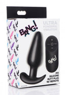 XR Brands Bang! 21X Vibrating Silicone Butt Plug with Remote Control Black at $41.99