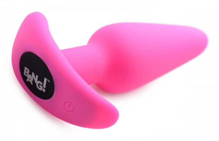 XR Brands Bang! 21X Vibrating Silicone Butt Plug with Remote Control Pink at $41.99