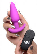 XR Brands Bang! 21X Vibrating Silicone Butt Plug with Remote Control Purple at $43.99