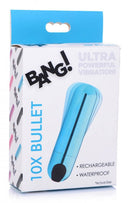 XR Brands Bang! 10X Vibrating Metallic Bullet Blue at $14.99