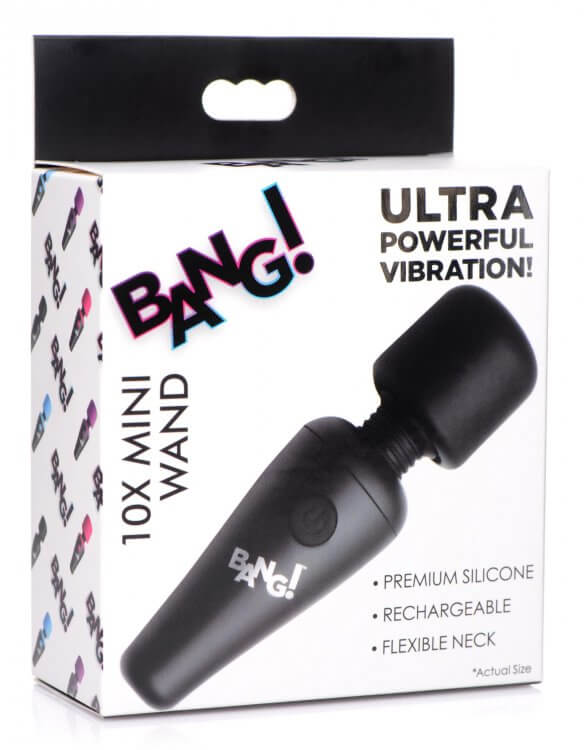 XR Brands Bang! 10X Vibrating Mini Wand Black at $26.99