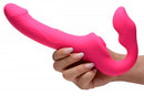 Strap U Licking and Vibrating Strapless Strap-On with Remote Control - Triple Stimulation Pleasure