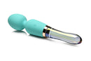 PRISMS VIBRA-GLASS 10X TURQUOISE GLASS WAND DUAL END-2