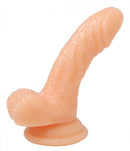 Frisky Silicone Curvy 4-Inch Suction Cup Dildo - Compact Pleasure in Flesh Beige