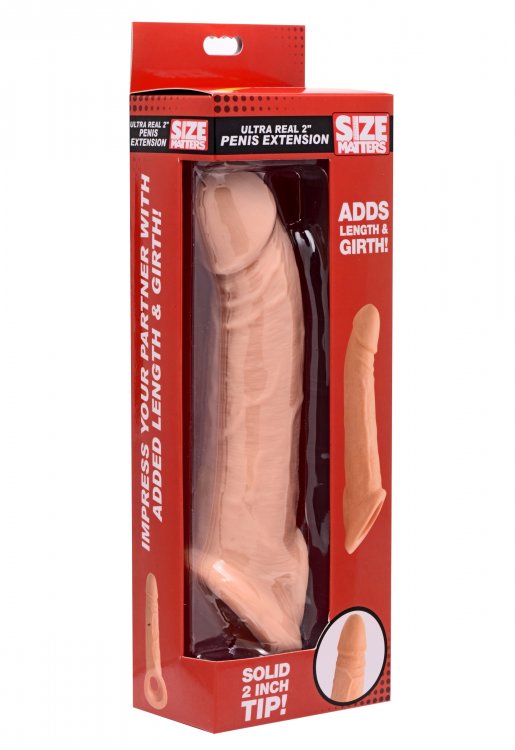 XR Brands Size Matters Ultra Real 2 Inches Penis Extension Beige at $34.99