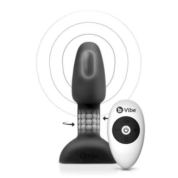 B Vibe b-Vibe Rimming Petite Plug 13-function Remote Control Rechargeable Silicone Beaded Butt Plug Black at $129.99
