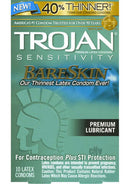 Trojan Bare Skin 10 Pack Condoms Packaging - Thin Latex, Premium Lubricant, Contraception and STI Protection
