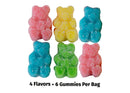 Boner Bear Male Enhancement Gummies in 4 flavors with 6 pieces per bag for fast-acting sexual performance boost