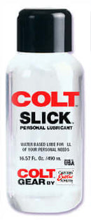 COLT Slick Personal Lubricant 16.57 Oz bottle, premium water-based lube for enhanced intimacy, latex condom compatible