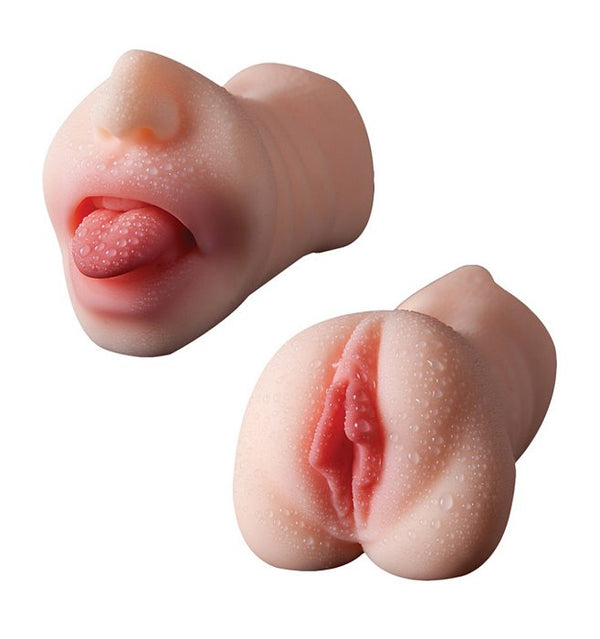 HOTT Products Skinsations Man Eater Pussy Mouth Masturbator Beige at $25.99