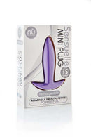 NU Sensuelle Mini Butt Plug 15 Functions Purple packaging showcasing a sleek, rechargeable design.
