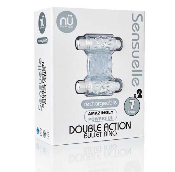Nu Sensuelle Sensuelle Double Action Clear 7 Function Vibrating Couples Ring at $54.99