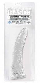 Basix Rubber Works Slim 7" Clear Dong with Suction Cup Base in Packaging