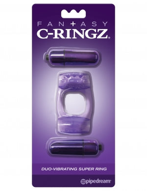 Pipedream Products FANTASY C RINGZ DUO VIBRATING SUPER RING PURPLE at $12.99