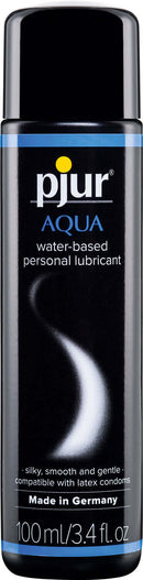 Pjur Aqua Water-Based Lubricant 100ml Bottle Fragrance-Free Long-Lasting Personal Lubricant for Intimacy