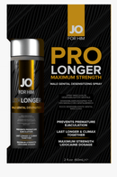 JO For Him Pro Longer Maximum Strength Desensitizing Spray 2 Oz packaging, 2 oz spray bottle with bold branding.