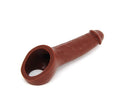 Vixen Creations Ride On Silicone PPA Penis Extension in Chocolate color, hollow-shaped extender for greater girth and length.