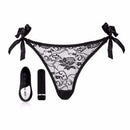 Sensuelle Pleasure Panty Black with 15-function remote control and USB rechargeable bullet for intimate pleasure.