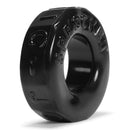 Black Sprocket Cock Ring from Oxballs made of stretchy SoFlex TPR material for ultimate comfort and pleasure.
