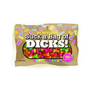 Suck A Bag Of Dicks Candy 3 Oz featuring colorful penis-shaped candies for a cheeky party favor.