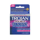 Trojan Double Ecstasy Condoms 3 Pack - Dual Lubricated for Enhanced Pleasure in Blue Box