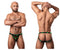 Person wearing HAZY DAYZ Pot Leaf Jockstrap L/XL, featuring a bold pot leaf print and minimal coverage for a sporty, sexy look.