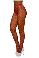 Dreamgirl Pantyhose Fence Net Neon Red OS showcasing bold fishnet design and seductive style.