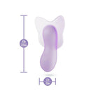 Play With Me Flutter Love Clitoral Vibrator Purple dimensions showing 4.2 inches and 2.7 inches specifications.