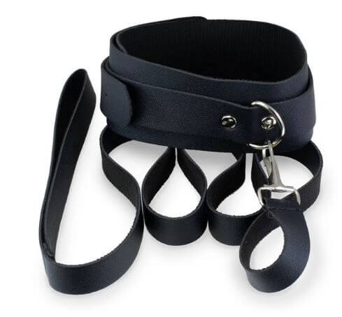 KINK CURIOUS COLLAR & LEASH SET BLACK-0