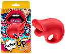Pucker Up Nibbling Soft Licking Vibrator pack with compact design for unique stimulation and discreet pleasure.