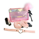 Unique Touch Princess Bag 4 Piece Pink Gift Set with lipstick vibrator, heart collar, feather tickler, and handcuffs.