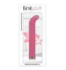 First Glass Vibrating Pink Sunset 6.5 inches in elegant packaging, showcasing its high-quality design for pleasure.