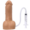 Pop N' Play By Tantus Squirting Packer Honey with syringe, versatile silicone design for comfort and play.