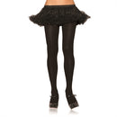 Leg Avenue Ari Nylon Tights One Size Black worn with a layered black tutu skirt and high heels.