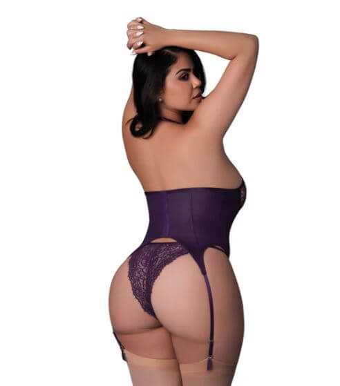 BASQUE & SPLIT PANTY PLUM 2XL-1