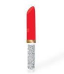 Petites Sparkle Lil Glamour Vibrator in vibrant red with a glittery silver base for luxurious clitoral stimulation.