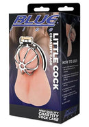 Blue Line Little Cock Chastity Cage Stainless Steel packaging showing the high-quality chastity device.