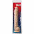 Doc Johnson Dick Rambone Realistic Dildo Beige in packaging showing size and lifelike detail.