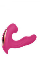 Stardust Galaxy Rider G-Spot and Clit Stimulator Pink side view showcasing its ergonomic design and features.