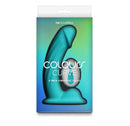 Colours Curve Vibrating Dildo 6 inch with Remote Control Teal packaging, showcasing its sleek design and features.