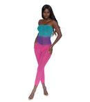 Dreamgirl Versatile Bodystocking Seamless Mesh showcased in a striking three-tone hand dip-dyed design.