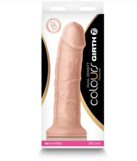 COLOURS DUAL DENSITY 7IN GIRTH DILDO WHITE-2