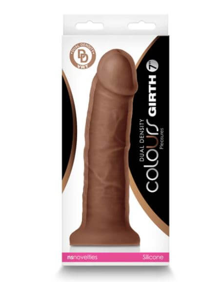 COLOURS DUAL DENSITY 7IN GIRTH DILDO BROWN-1